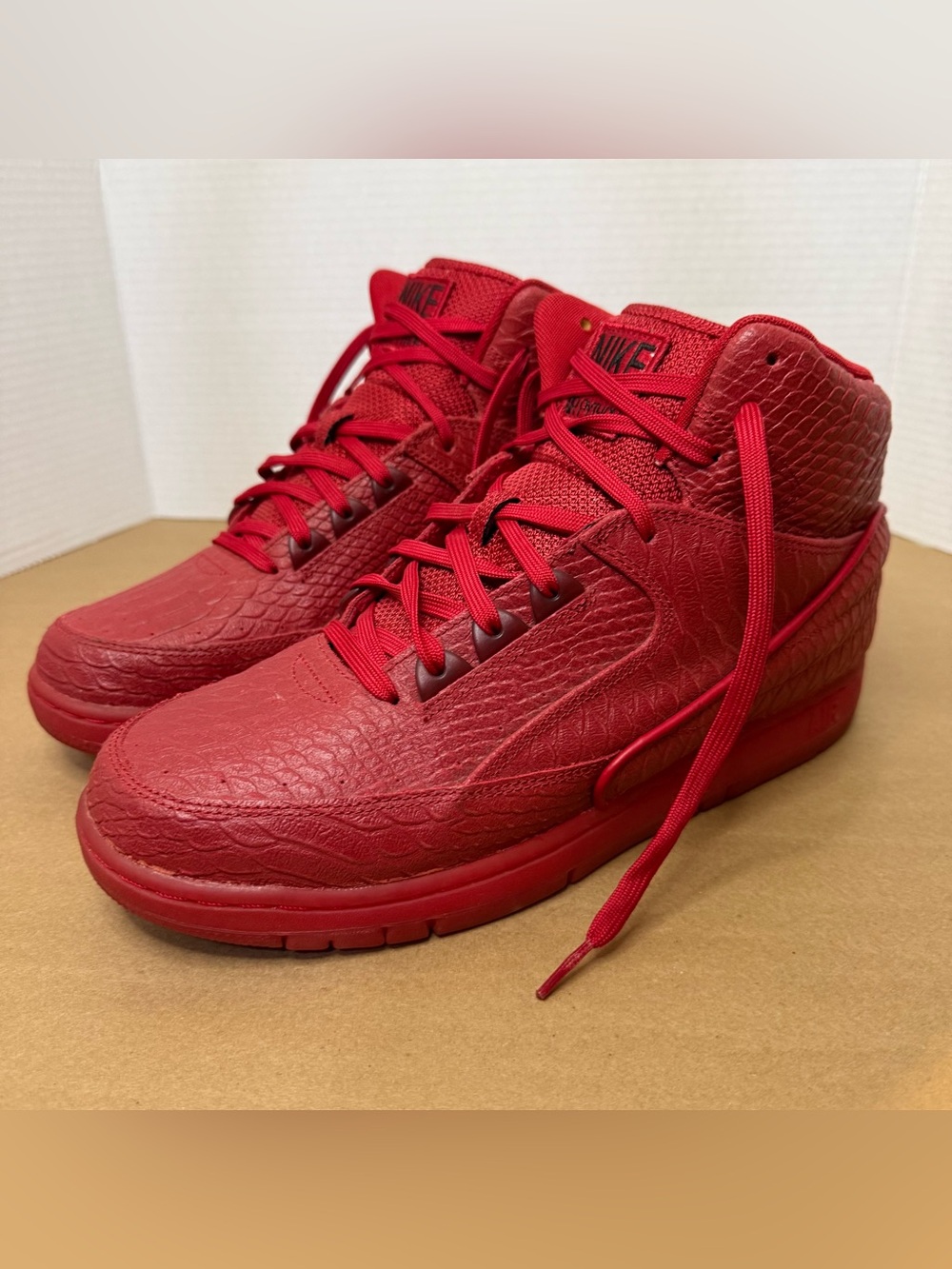 Nike Air Python Red October Men’s All-Red Textured High-Top Sneakers